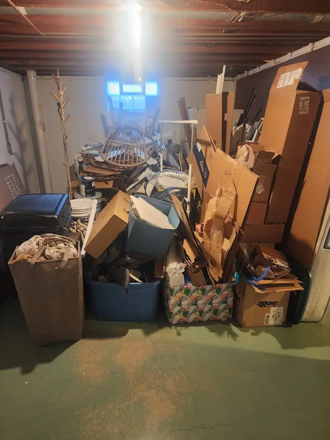 Roll-off dumpster container at job site for 4 Yard Dumpster Rental in Westtown